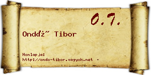 Ondó Tibor névjegykártya